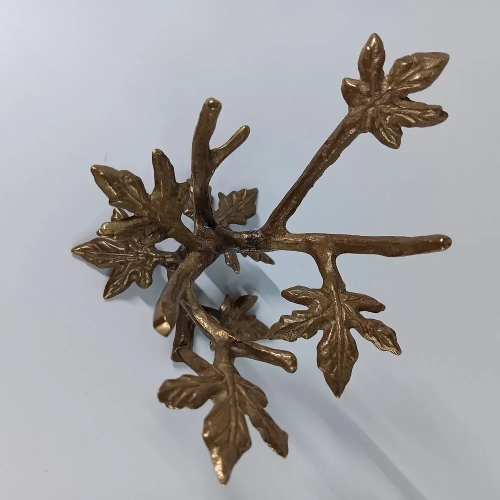 Vtg Brass Tree Branch Leaf Display Stand Jewelry Trinket Ring Holder Decorative